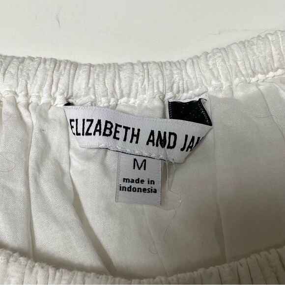 Elizabeth & James White Muslin Belted Mini Dress Women's Size Medium - Picture 3 of 15